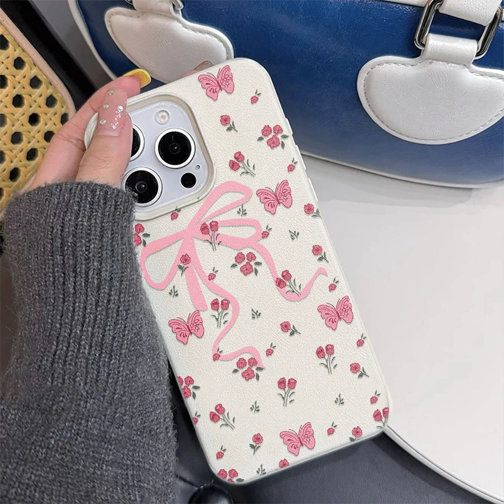 Butterfly/Flowers Phone Case For iPhone