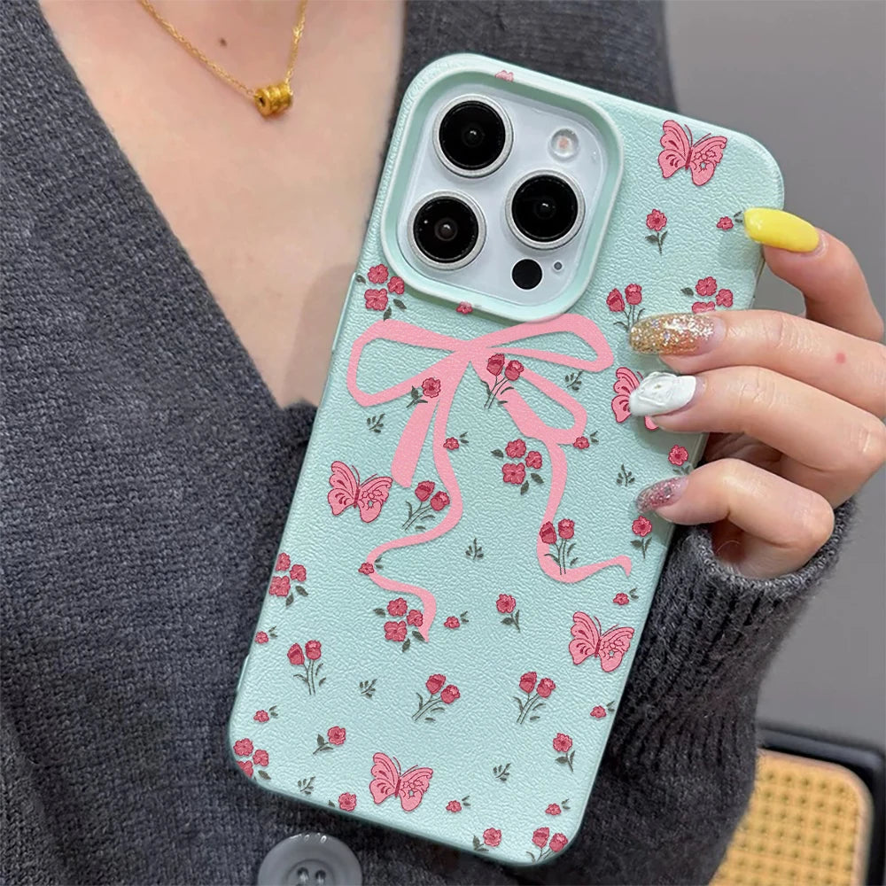 Butterfly/Flowers Phone Case For iPhone